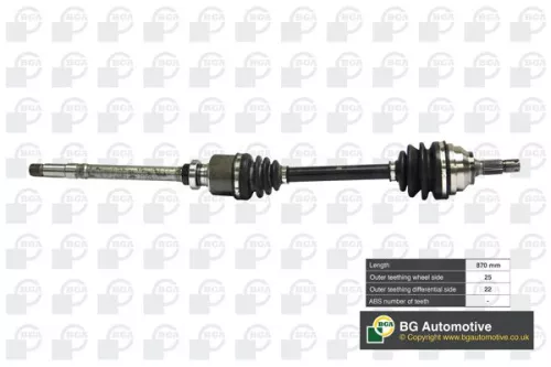 Bga Front Right Drive Shaft For Citroën Peugeot Berlingo / Berlingo First Partne