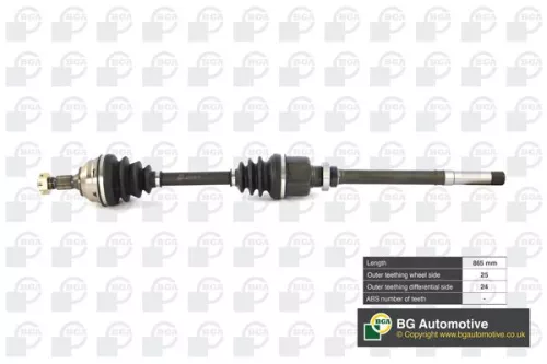 Bga Front Right Drive Shaft For Citroën Peugeot Berlingo / Berlingo First Bx Par