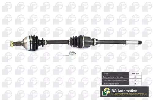 Bga Front Right Drive Shaft For Citroën Peugeot Berlingo / Berlingo First Partne