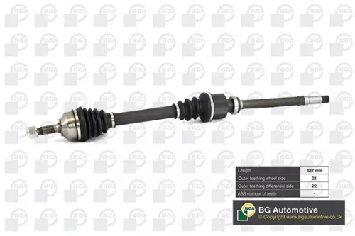 Bga Front Right Drive Shaft For Peugeot 206 206 Van