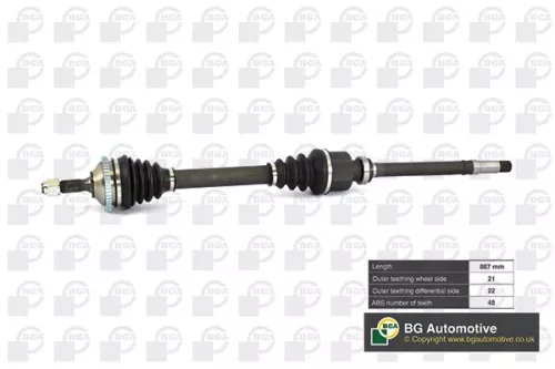 Bga Front Right Drive Shaft For Peugeot 206 206 Van