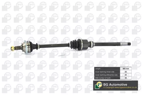 Bga Front Right Drive Shaft For Peugeot 206