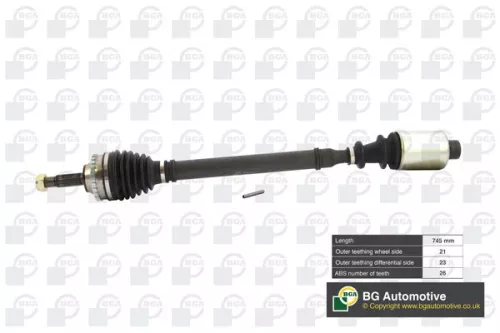 Bga Front Right Drive Shaft For Renault Clio Kangoo Thalia