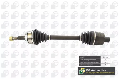 Bga Front Right Drive Shaft For Opel Vauxhall Combo Combo Tour Corsa Meriva