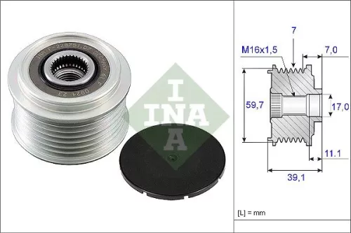 Ina Overrunning Alternator Clutch Pulley For Nissan Opel Renault Renault Trucks Vauxhall 