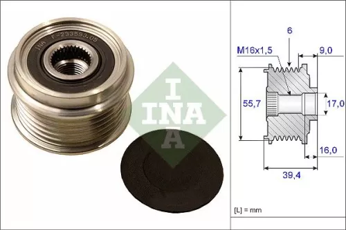 Ina Overrunning Alternator Clutch Pulley For Chevrolet Ford Ford Usa Nissan Seat Skoda Vw