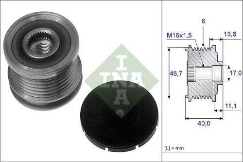 Ina Overrunning Alternator Clutch Pulley For Nissan Opel Saab Vauxhall 9-5 Qashqai Signum