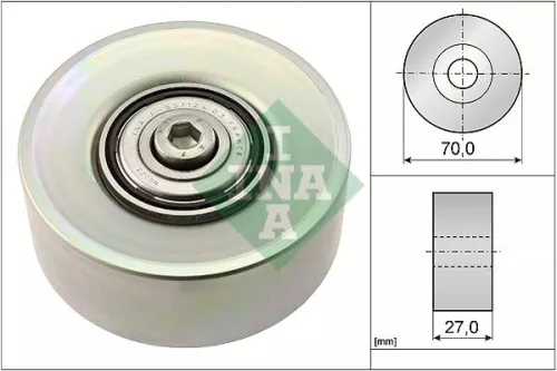 Ina Deflection Idler Guide Pulley V-ribbed Belt For Bmw 3 5 6 7 X3 X5