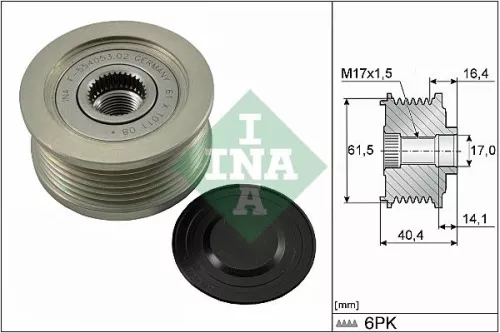 Ina Overrunning Alternator Clutch Pulley For Alfa Romeo Cadillac Fiat Lancia Opel Saab Su