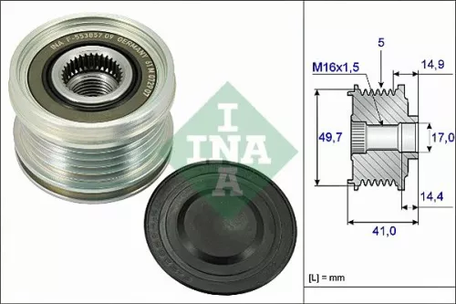 Ina Overrunning Alternator Clutch Pulley For Mercedes-benz Mitsubishi Smart A-class B-cla