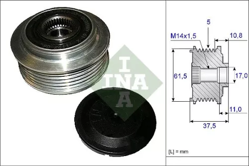 Ina Overrunning Alternator Clutch Pulley For Alfa Romeo Fiat 159 Brera Croma Spider