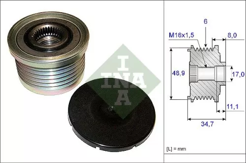 Ina Overrunning Alternator Clutch Pulley For Renault Laguna