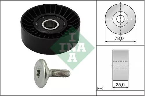 Ina Deflection Idler Guide Pulley V-ribbed Belt For Citroën Citroën (Df-psa) Fiat Lanc