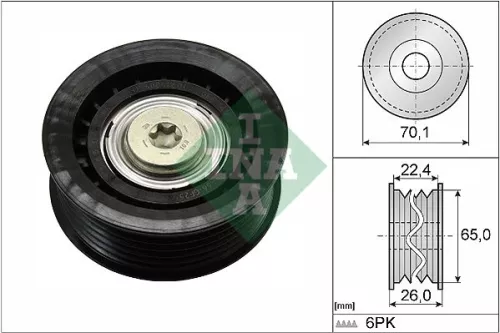 Ina Deflection Idler Guide Pulley V-ribbed Belt For Ford Jaguar Mondeo Transit Transit
