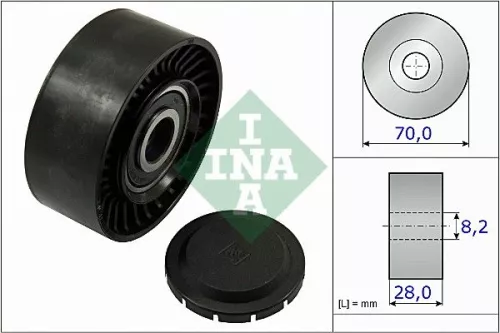 Ina Deflection Idler Guide Pulley V-ribbed Belt For Audi Seat Vw A4 A4 Allroad A5 A6 A