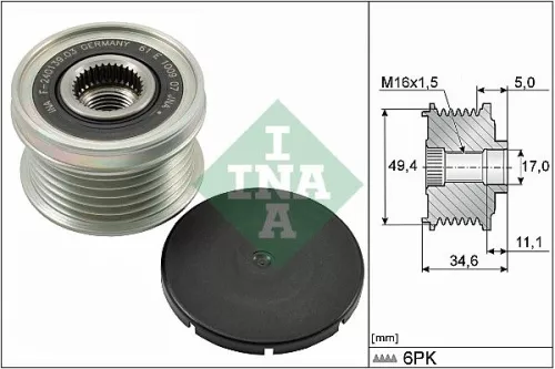Ina Overrunning Alternator Clutch Pulley For Audi Bmw Bmw (Brilliance) Seat Skoda Skoda (