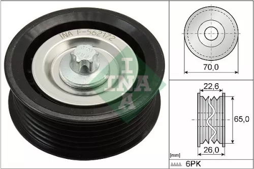 Ina Deflection Idler Guide Pulley V-ribbed Belt For Cadillac Fiat Ford Holden Opel Saa