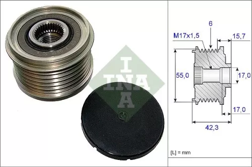 Ina Overrunning Alternator Clutch Pulley For Dacia Nissan Renault Captur Clio Dokker Dust