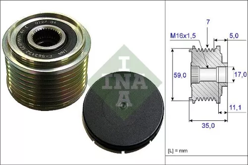 Ina Overrunning Alternator Clutch Pulley For Ford Transit