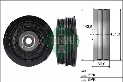 Ina Crankshaft Pulley for Bmw 3 5