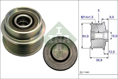 Ina Overrunning Alternator Clutch Pulley For Toyota Yaris