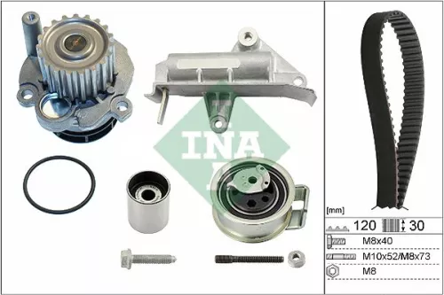 Ina Water Pump & Timing Belt Kit For Audi Ford Seat Vw A6 Alhambra Bora Galaxy G