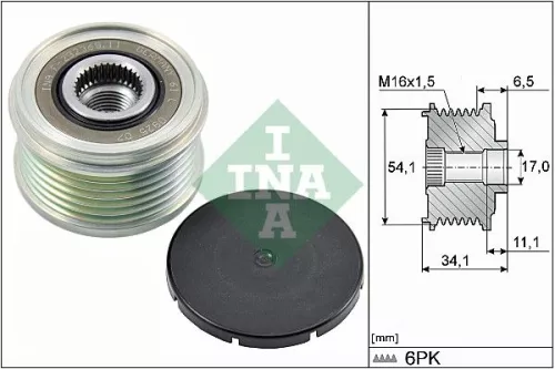 Ina Overrunning Alternator Clutch Pulley For Citroën Fiat Lancia Peugeot Suzuki 1007 206 