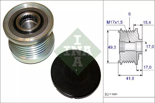 Ina Overrunning Alternator Clutch Pulley For Citroën Ds Ds (Capsa) Opel Peugeot Vauxhall 