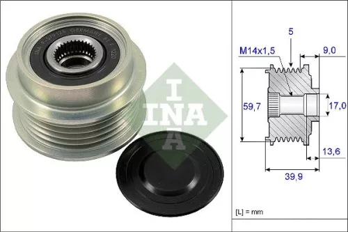 Ina Overrunning Alternator Clutch Pulley For Toyota Probox / Succeed Yaris Yaris Verso Ya