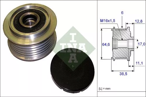 Ina Overrunning Alternator Clutch Pulley For Audi Audi (Faw) A6 A6 Allroad A6l