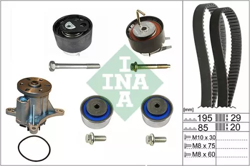 Ina Water Pump & Timing Belt Kit For Citroën Peugeot 407 607 C5 C6