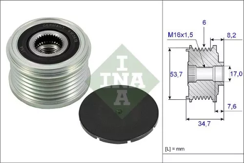 Ina Overrunning Alternator Clutch Pulley For Opel Vauxhall Meriva