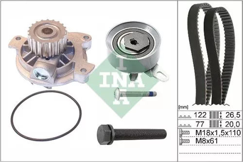 Ina Water Pump & Timing Belt Kit For Vw Transporter