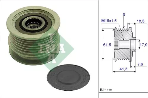 Ina Overrunning Alternator Clutch Pulley For Alfa Romeo Fiat Opel Vauxhall 159 Astra Astr