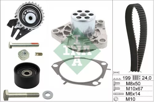 Ina Water Pump & Timing Belt Kit For Alfa Romeo Cadillac Chevrolet Chrysler Fiat