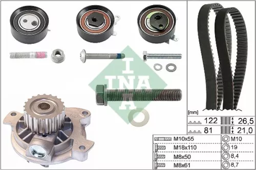 Ina Water Pump & Timing Belt Kit For Vw Lt 28-35 Lt 28-46 Transporter