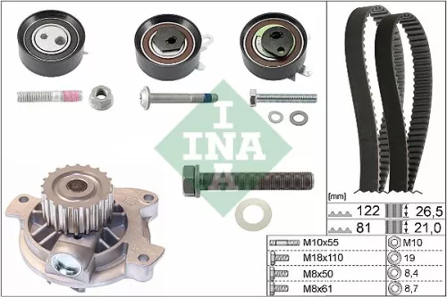 Ina Water Pump & Timing Belt Kit For Vw Lt 28-35 Lt 28-46 Transporter