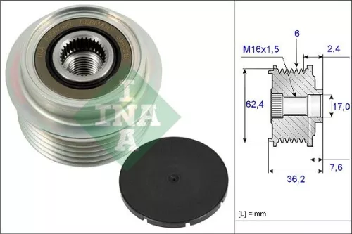 Ina Overrunning Alternator Clutch Pulley For Toyota Yaris