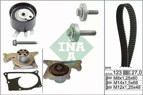 Ina Water Pump & Timing Belt Kit For Dacia Nissan Renault Clio Cube Duster Fluen