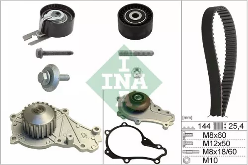 Ina Water Pump & Timing Belt Kit For Citroën Ford Peugeot Toyota 1007 107 206 20