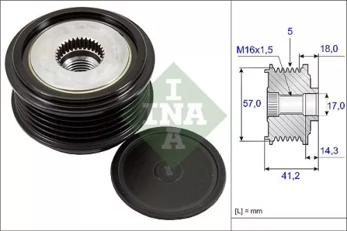 Ina Overrunning Alternator Clutch Pulley For Hyundai Kia Carens Cee'd Elantra I20 I20 Act