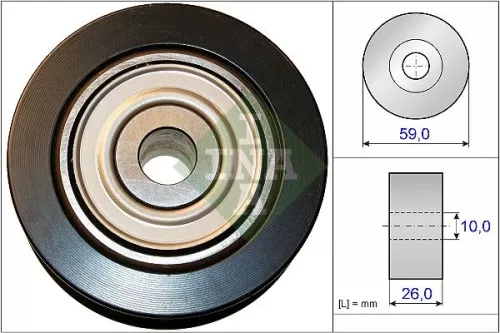 Ina Deflection Idler Guide Pulley V-ribbed Belt For Citroën Mitsubishi Peugeot 4008 As
