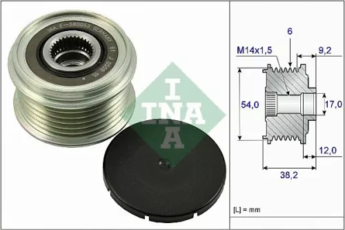 Ina Overrunning Alternator Clutch Pulley For Hyundai Isuzu Jaguar Kia Land Rover Maruti S