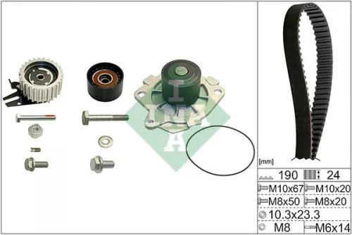 Ina Water Pump & Timing Belt Kit For Alfa Romeo Fiat Opel Saab Suzuki Vauxhall 1
