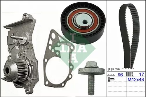 Ina Water Pump & Timing Belt Kit For Dacia Lada Nissan Renault Clio Dokker Kango