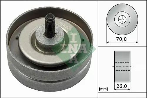 Ina Deflection Idler Guide Pulley V-ribbed Belt For Vw Lt 28-35 Lt 28-46