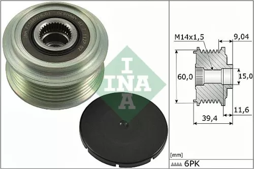 Ina Overrunning Alternator Clutch Pulley For Citroën Peugeot Toyota 108 Aygo Aygo X C1 Ya