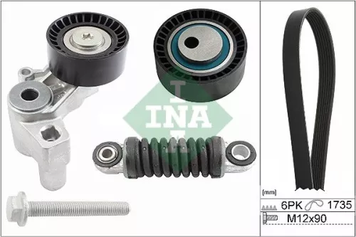 INA V-Ribbed Belt Set for CITROËN FIAT LANCIA PEUGEOT 206 206 Van 306 406 806 BE