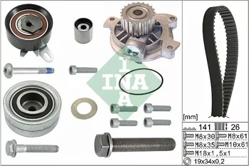 Ina Water Pump & Timing Belt Kit For Vw Crafter 30-35 Crafter 30-50