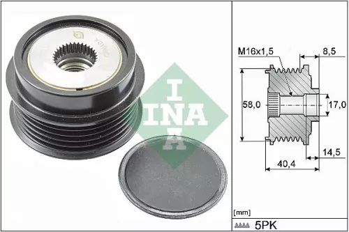 Ina Overrunning Alternator Clutch Pulley For Hyundai Kia I10 I20 Rio